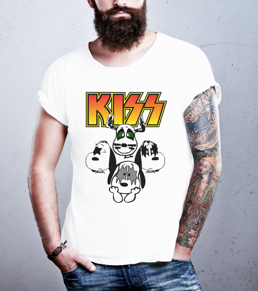 Kiss Band Snoopy Characters T-Shirt