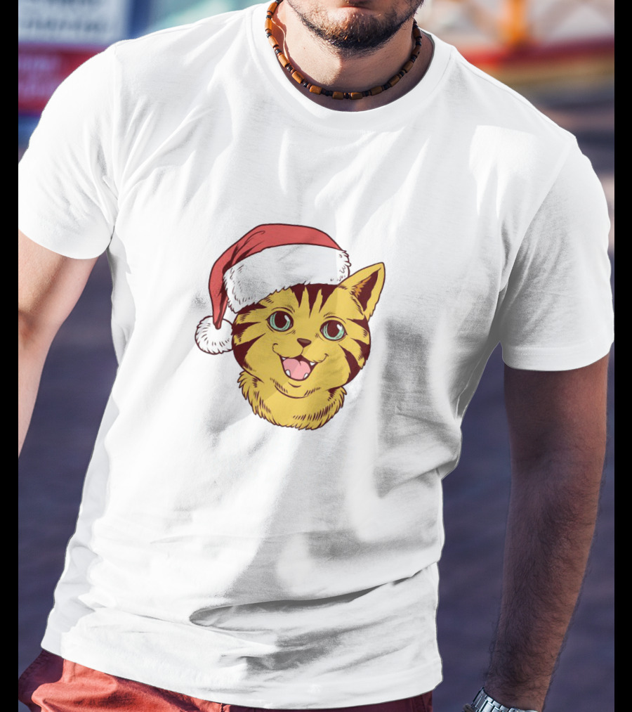 I'm Feline Festive Cat With Santa Hat T-Shirt