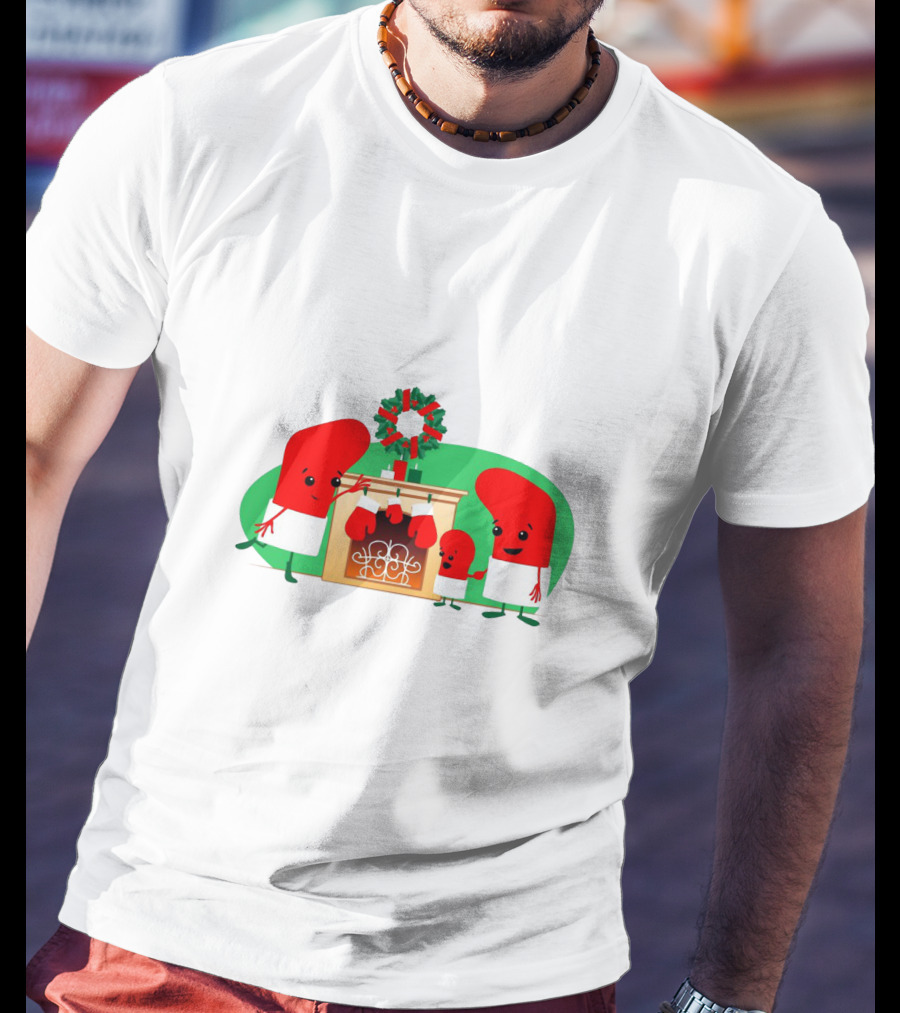 Merry Christmas Family Socks Decorating Fireplace T-Shirt