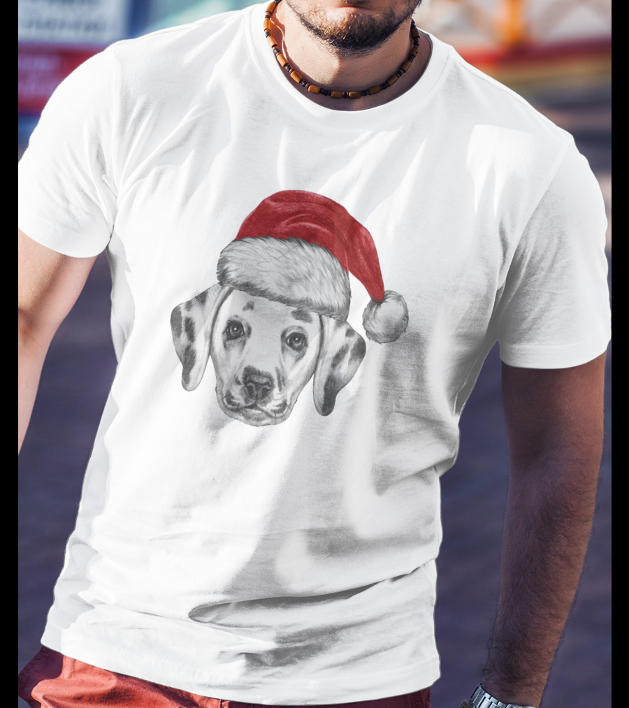 Santa Dog Adorable Holiday Canine Wearing Red Santa Hat T-Shirt