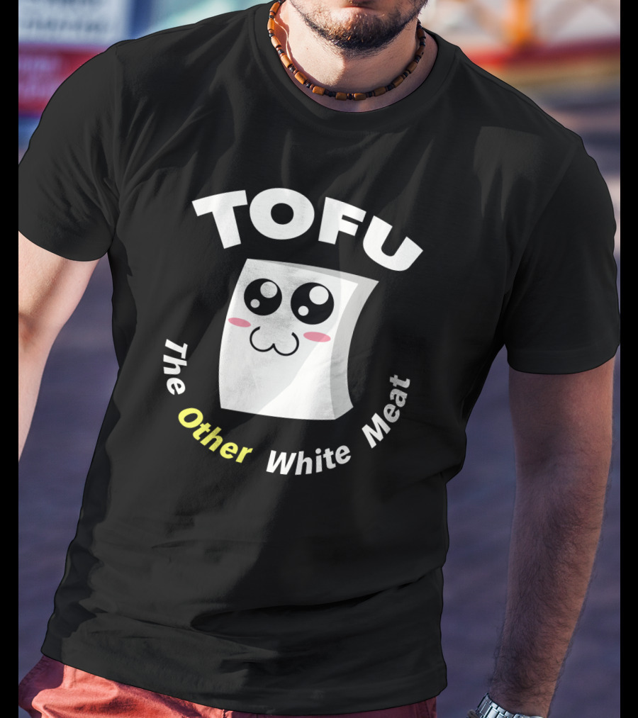 Tofu The Other White Meat Cute Kawaii Style With Blushing Face T-Shirt