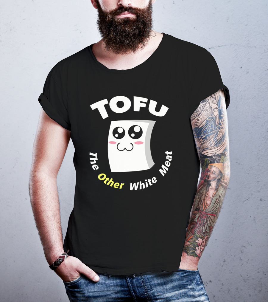 Tofu The Other White Meat Cute Kawaii Style With Blushing Face T-Shirt