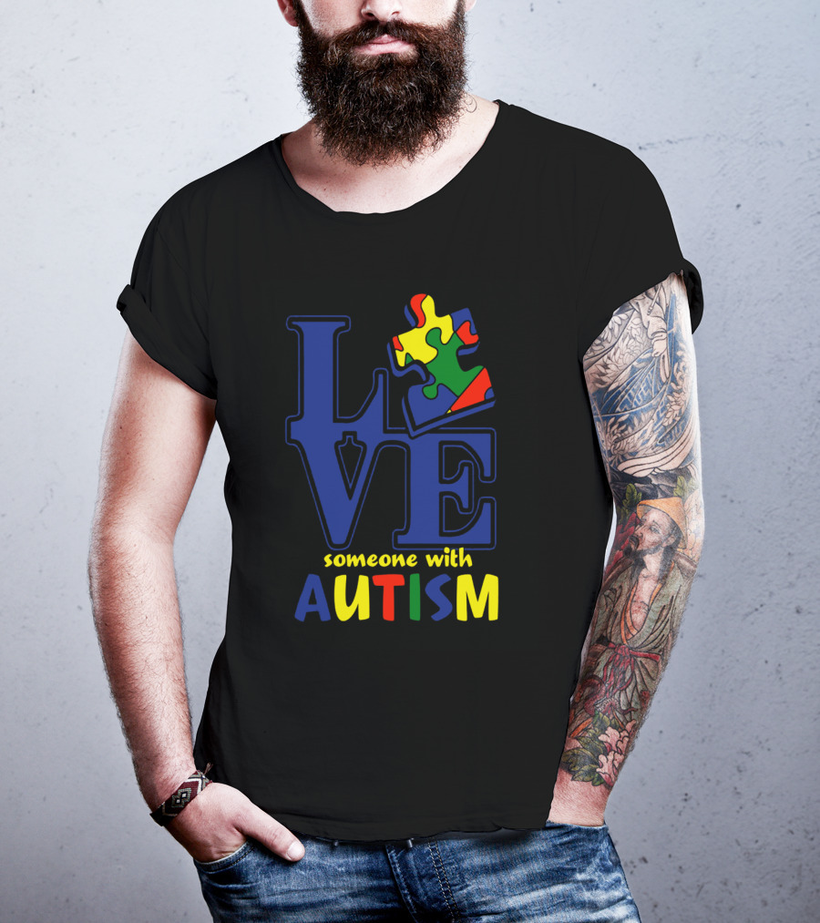 Love Someone With Autism Puzzle Piece T-Shirt