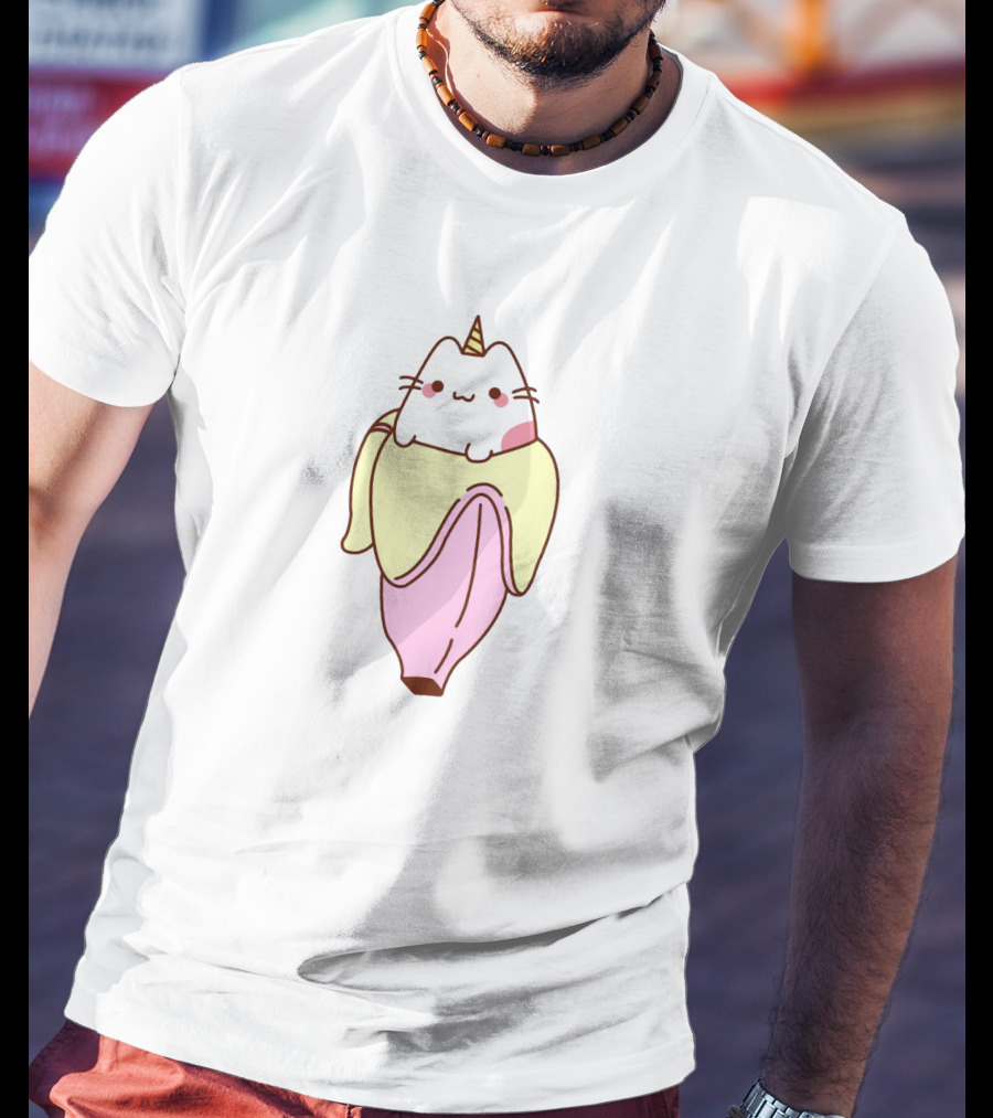 Pinky Banana Caticorn In Unicorn Costume Kawaii T-Shirt