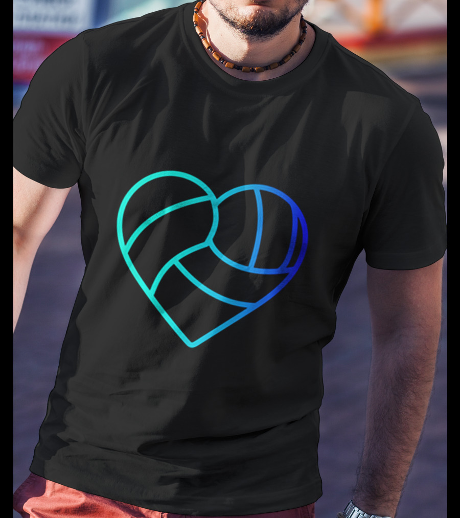 Heart Shaped Volleyball Love Gradient T-Shirt