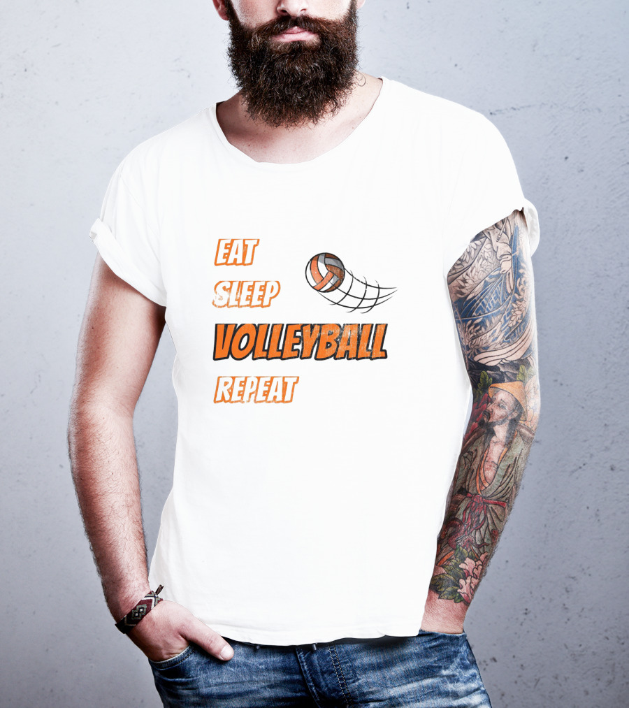 Eat Sleep Volleyball Repeat With Dynamic Ball Image T-Shirt