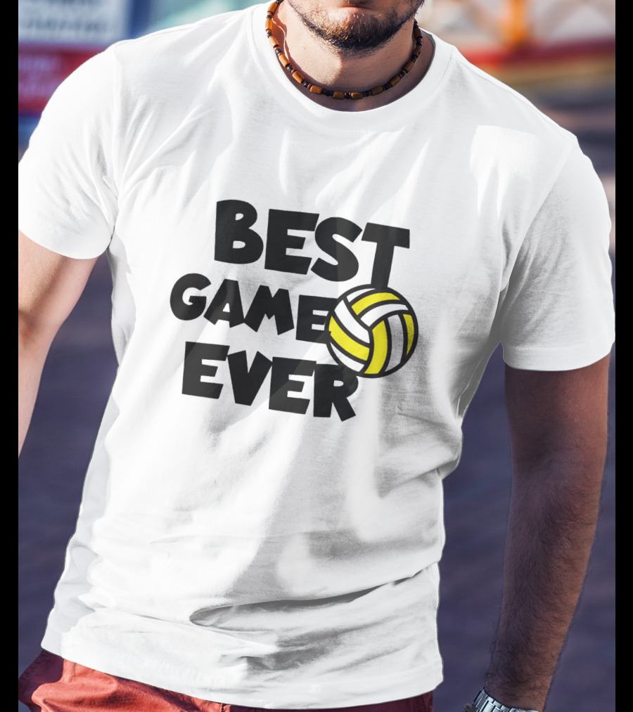 Best Game Ever Volleyball Design With Yellow And Black Ball T-Shirt
