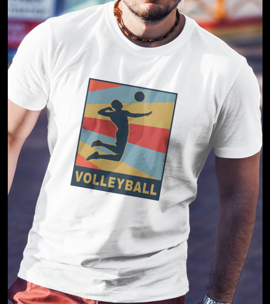 Volleyball Player Silhouette Jumping Action Club Team T-Shirt