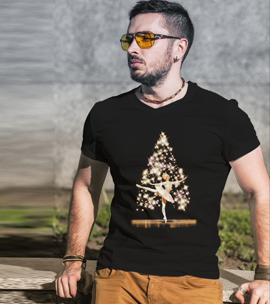 Ballet Dance Christmas Tree Sparkling Dancer Elegance T-Shirt