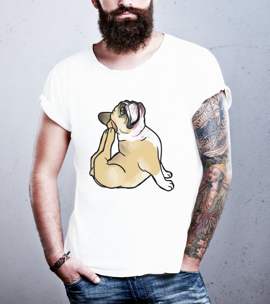 Bulldog Puppy Stretching In Full Cobra Pose T-Shirt