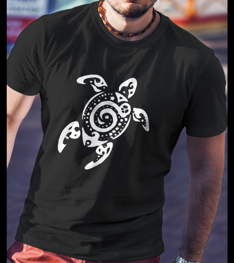 Intricate Spiral Tribal Sea Turtle T-Shirt