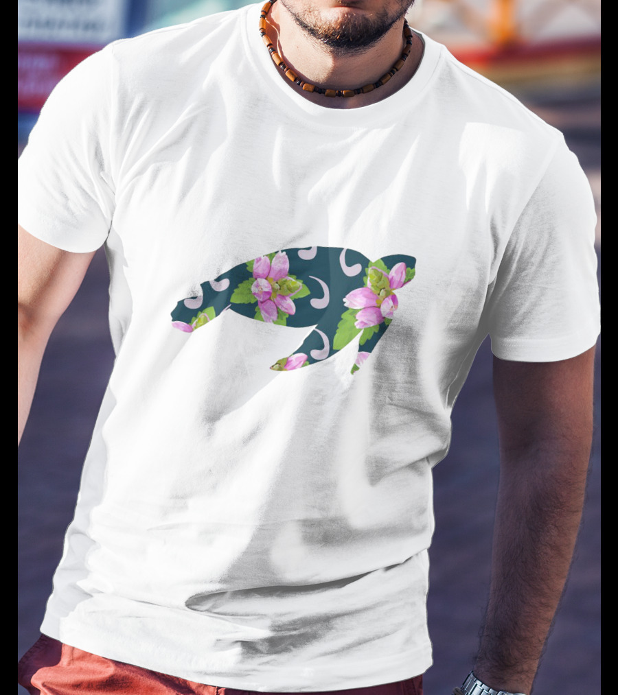TurtleHead Floral Pattern With Pink Flowers T-Shirt