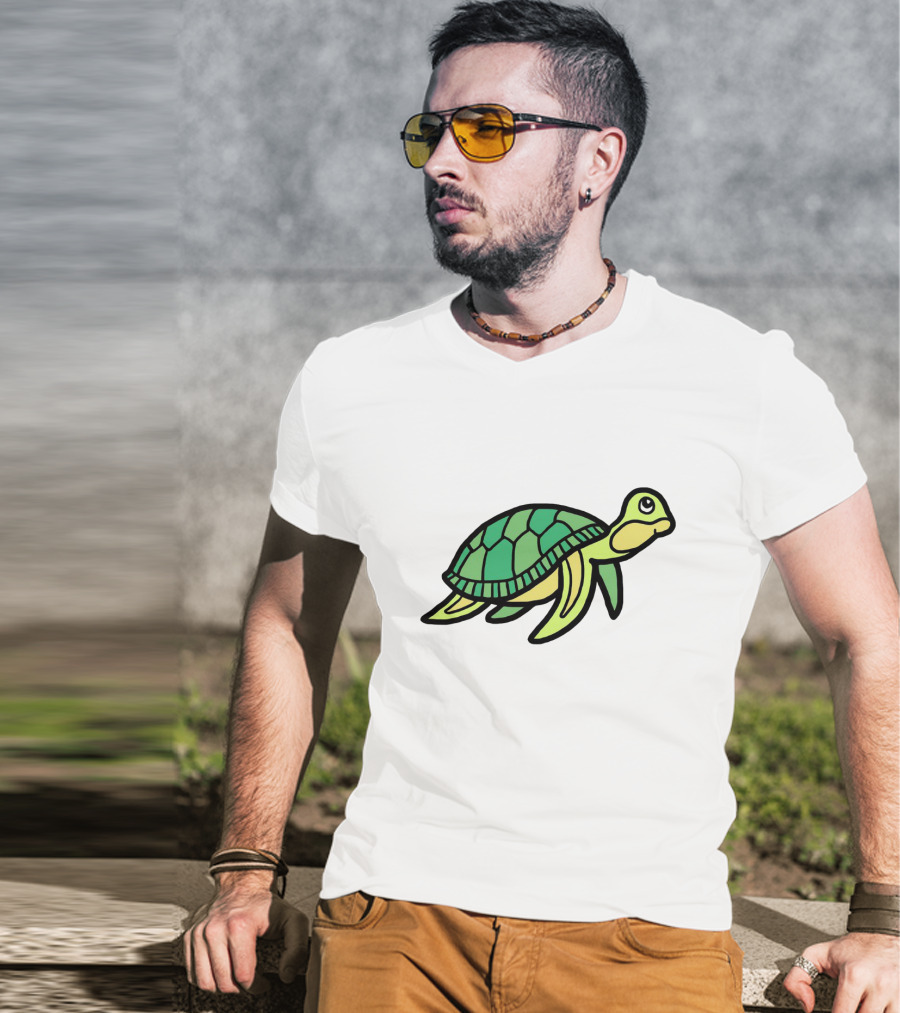 Cute Little Sea Turtle Delightfully Adorable Green Companion T-Shirt