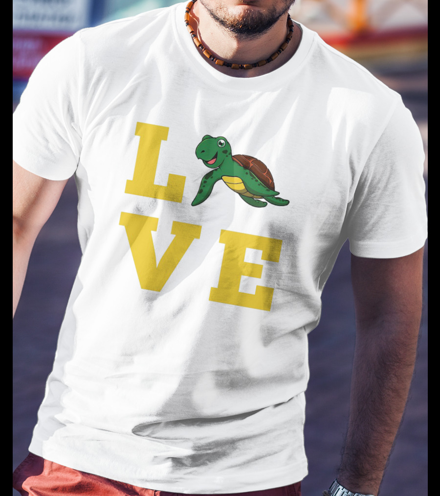 LOVE Turtles Funny Kids Sea Drawing Playful T-Shirt
