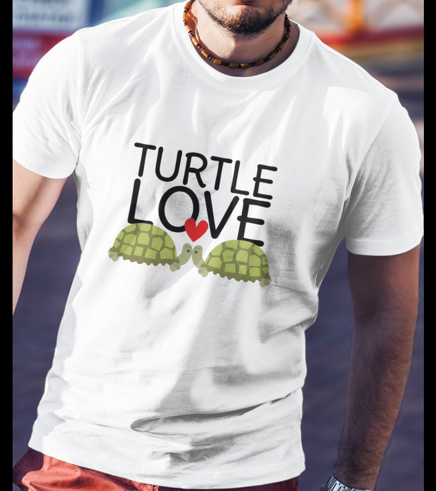 Turtle Love Heart Connection With Kissing Turtles T-Shirt