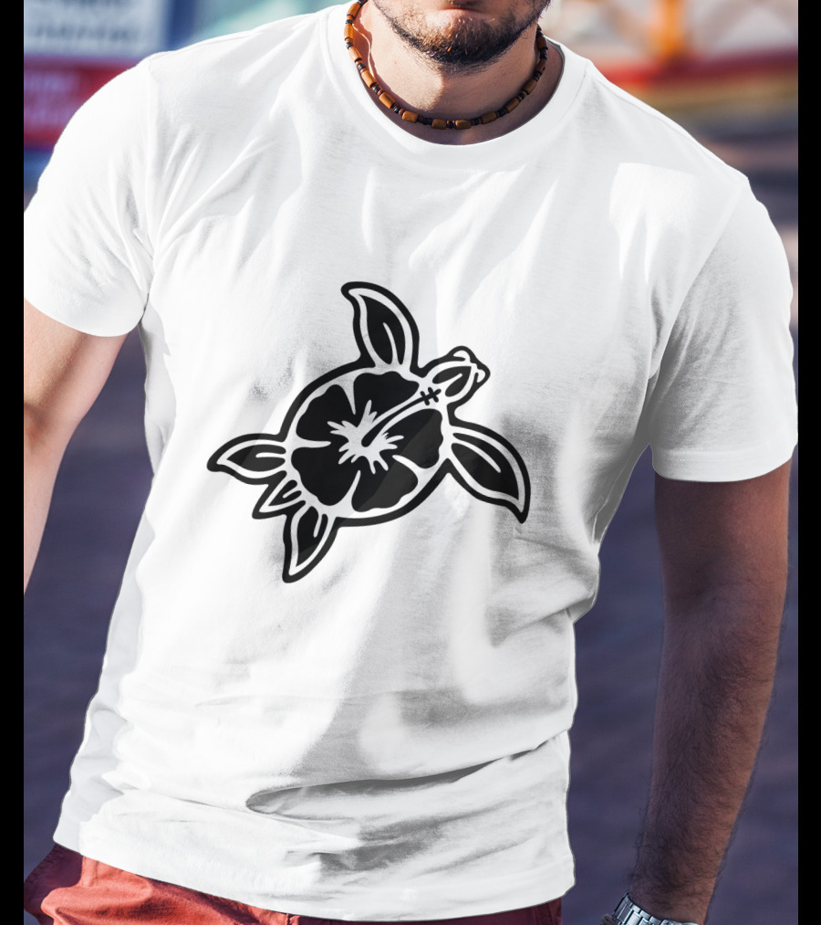 Hibiscus Flower Turtle T-Shirt
