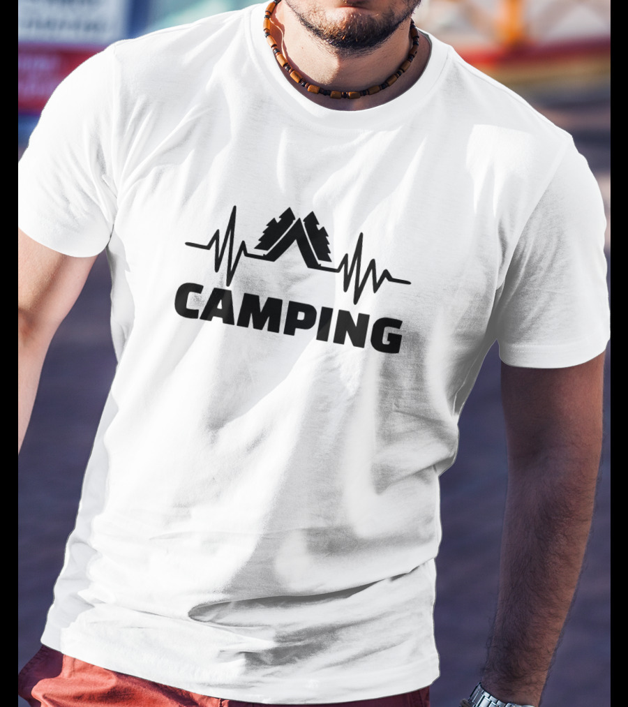 Camping Pulse Tent Heartbeat T-Shirt