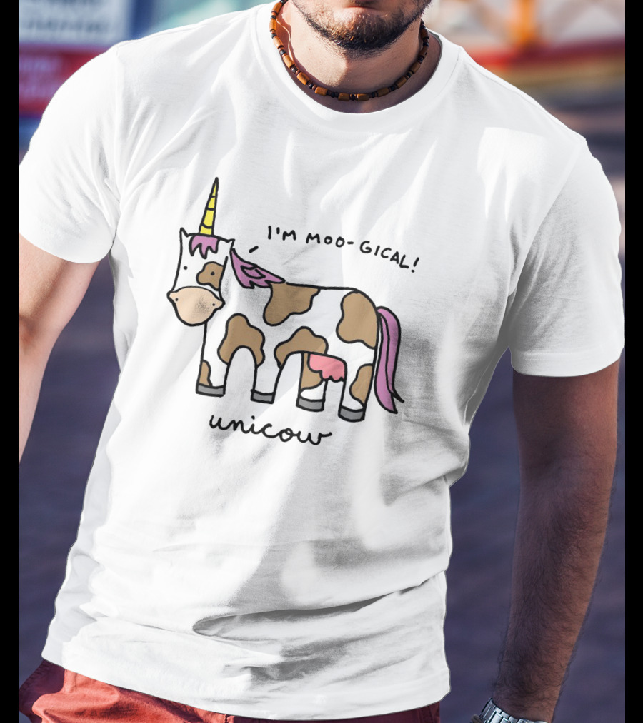 Unicow I'm Moo-gical Fun Cartoon Illustration With Unicorn And Cow Combo T-Shirt