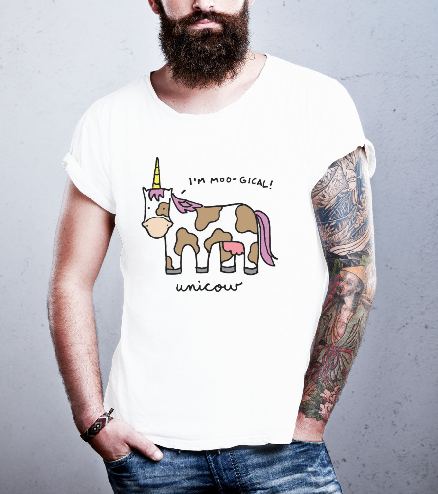 Unicow I'm Moo-gical Fun Cartoon Illustration With Unicorn And Cow Combo T-Shirt