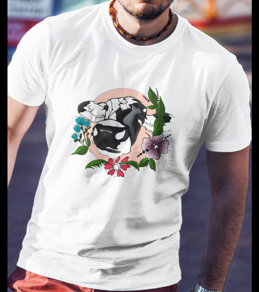Cows Make Me Happy Humans Make My Head Hurt Floral Cow T-Shirt