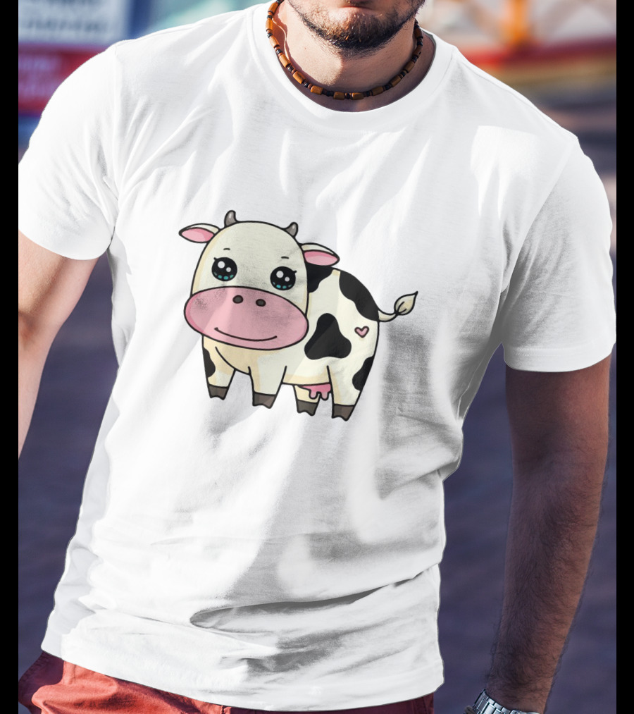 Chibi Dairy Cow With Heart Spot T-Shirt