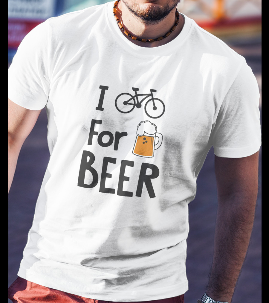 I Bike For Beer Fixie BMX Sports Gym Cycling T-Shirt