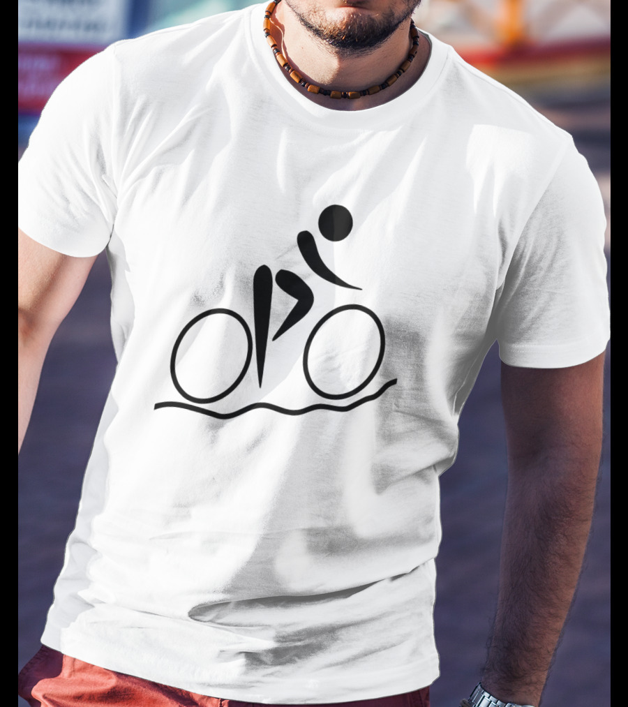 Cycling Minimalist Rider On Curved Path T-Shirt