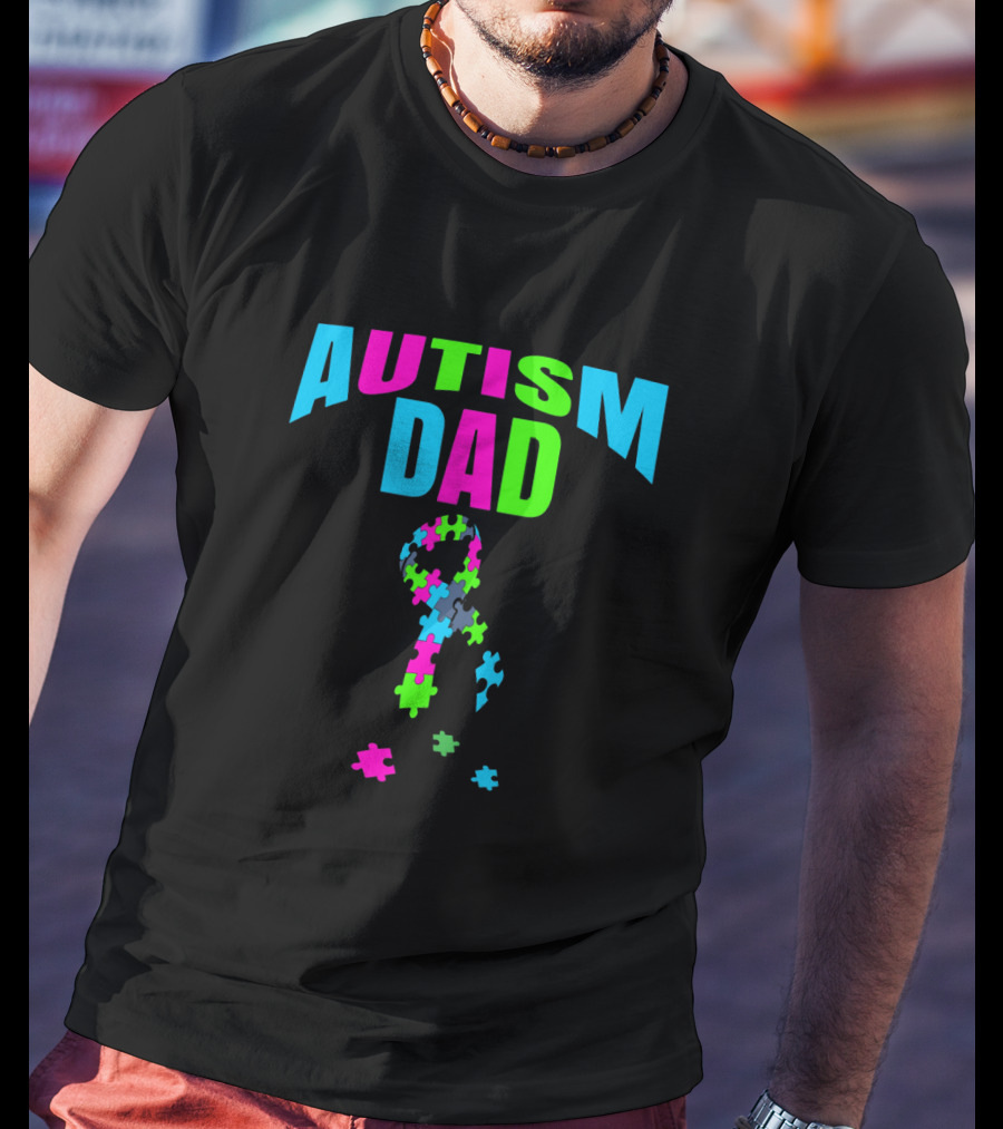 Autism Dad Puzzle Piece T-Shirt