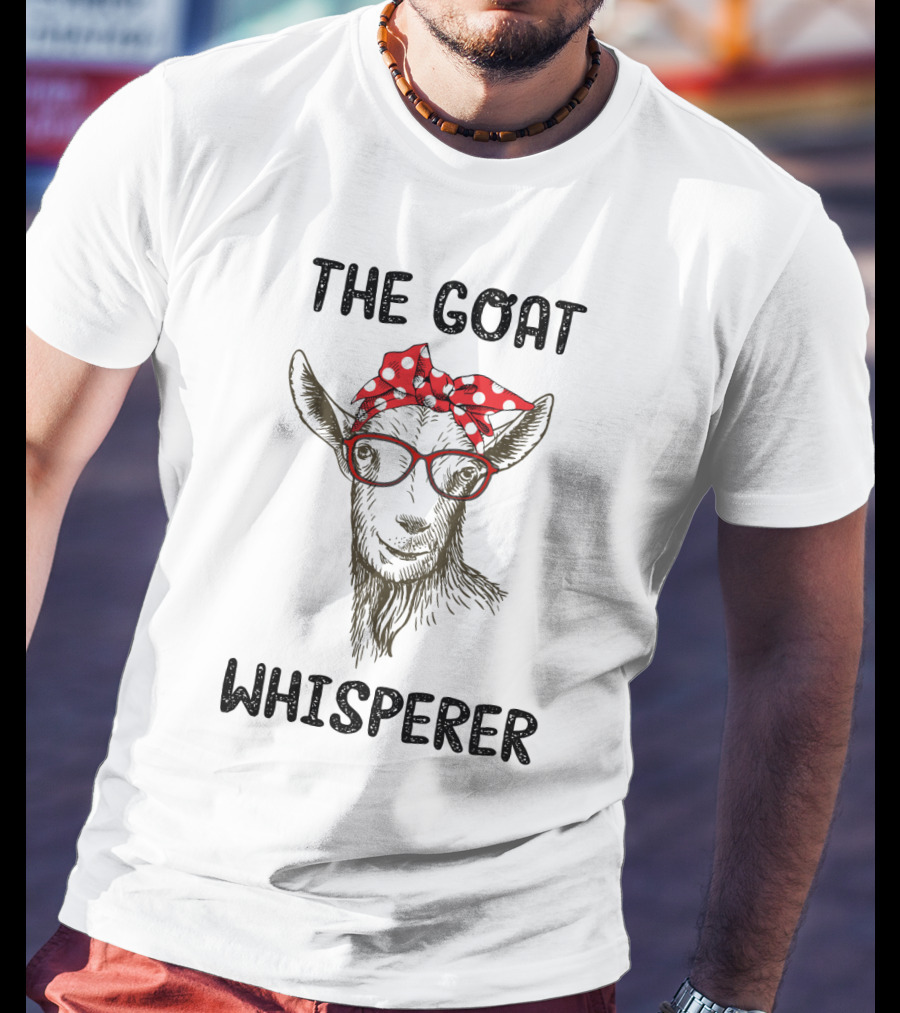 The Goat Whisperer Red Polka Dot Scarf Glasses T-Shirt