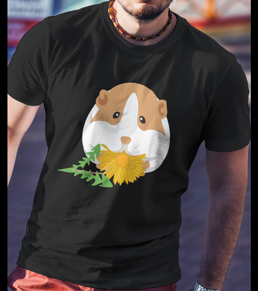 Guinea Pig With Dandelion And Green Leaves T-Shirt