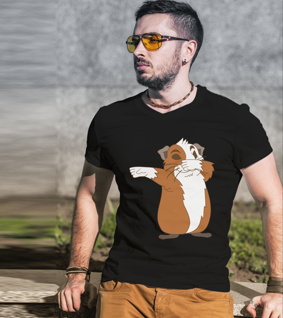 Guinea Pig Dabbing Pose Brown And White Animal Dance Move T-Shirt