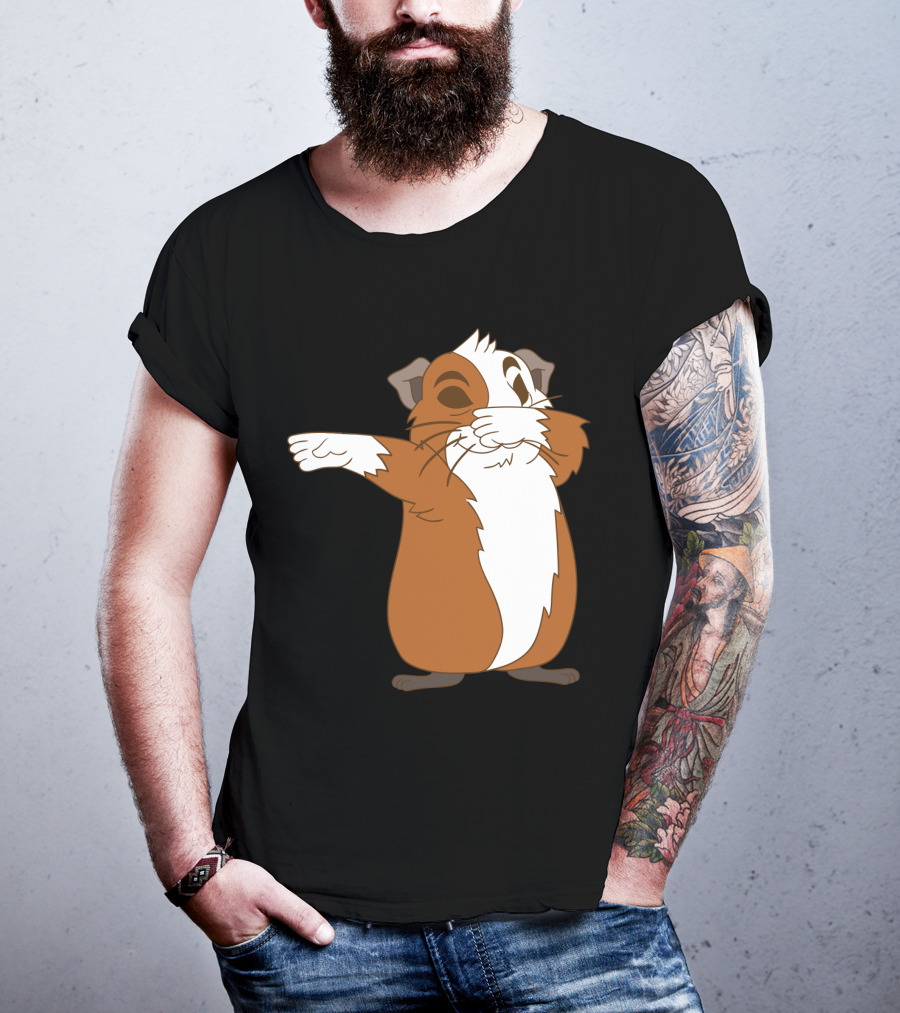 Guinea Pig Dabbing Pose Brown And White Animal Dance Move T-Shirt