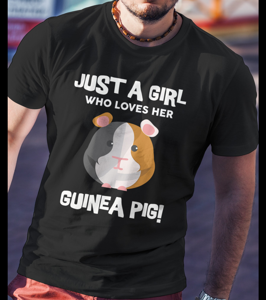 Passionate Girl Proudly Cherishes Her Adorable Guinea Pig T-Shirt