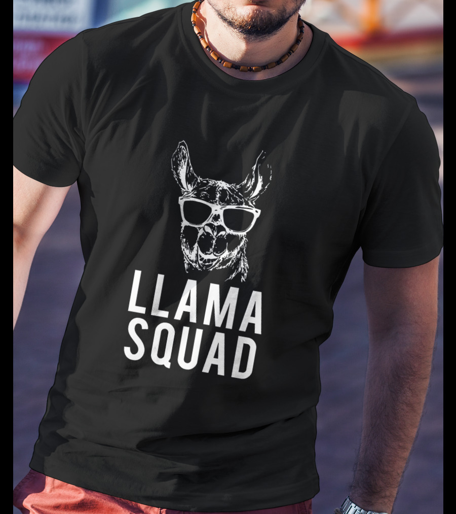 Llama Squad Sunglasses Cool Llama Club T-Shirt