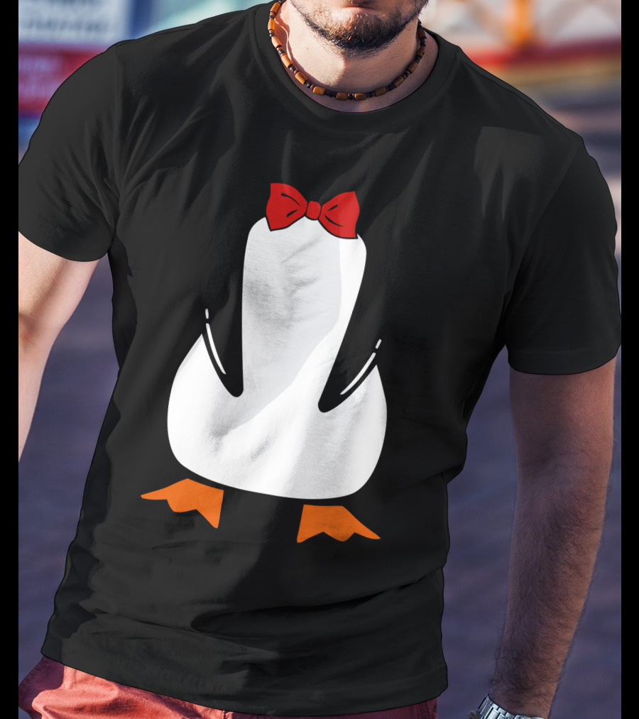 Penguin Penguin With Red Bow Tie And Orange Feet T-Shirt