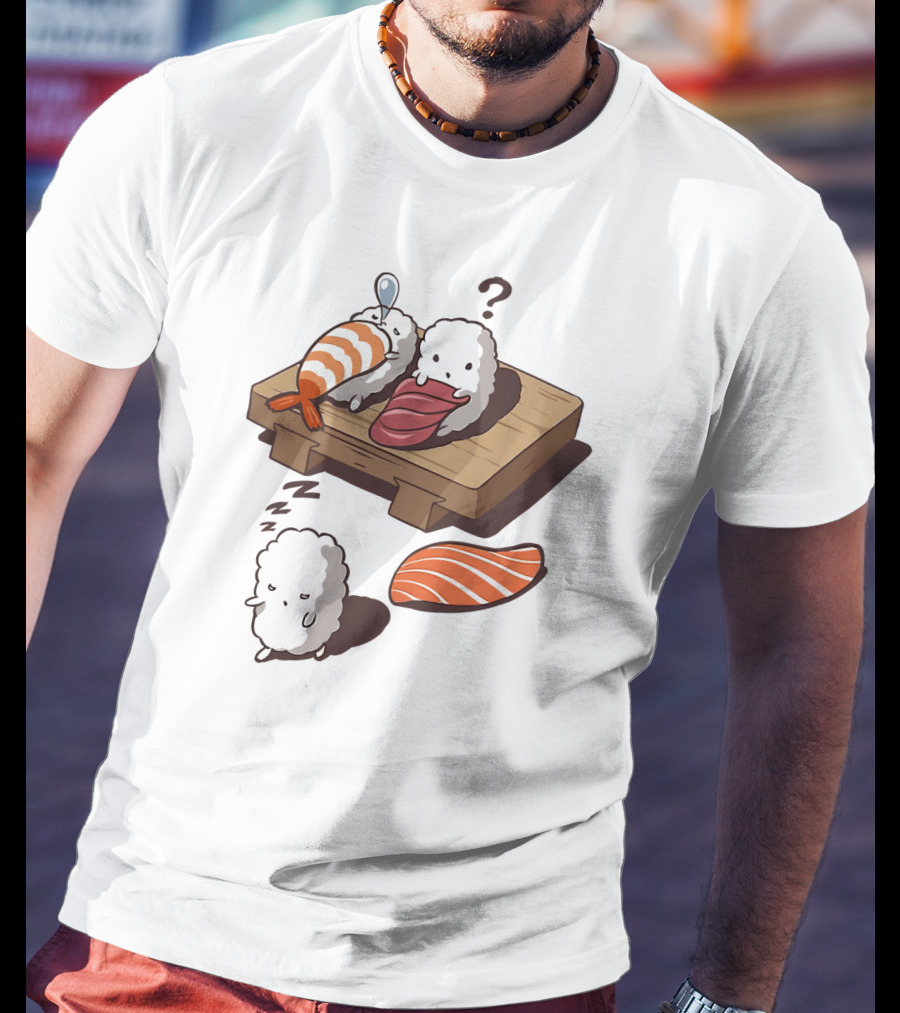 Sushi Sleepiness With Adorable Rice Characters And Nigiri Puzzle T-Shirt