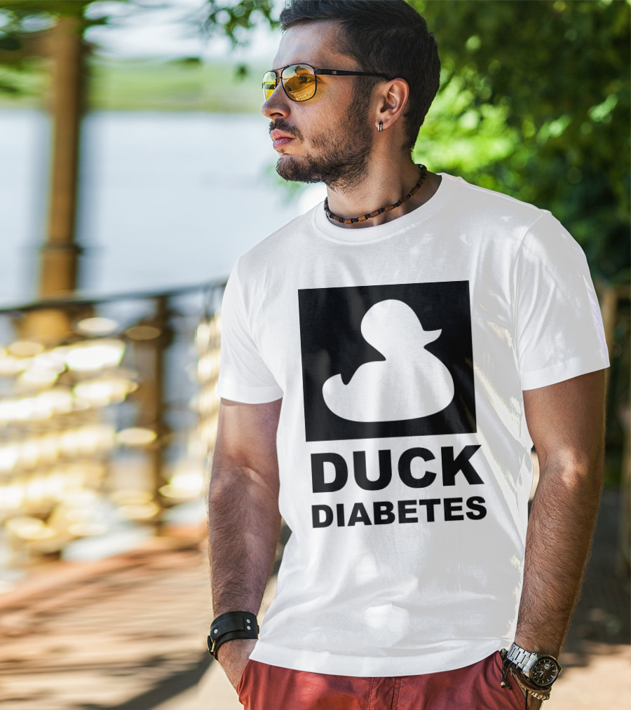Duck Diabetes Rubber Duck Logo White T-Shirt