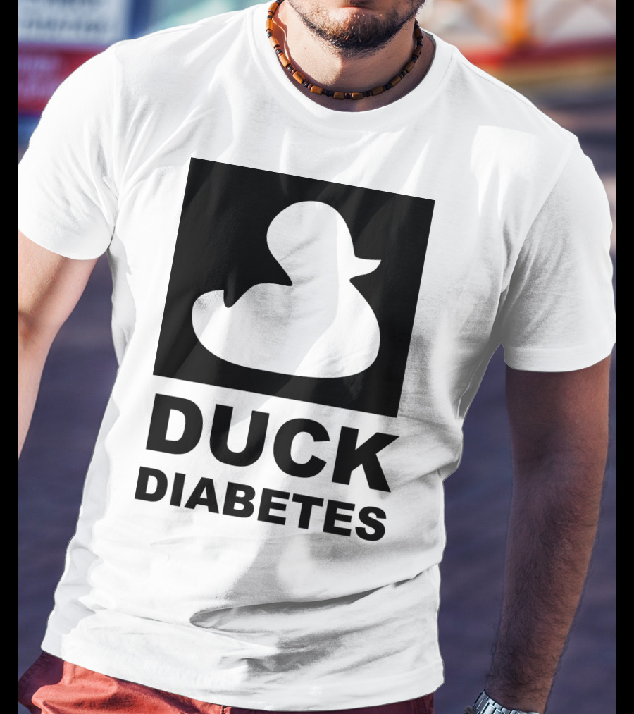 Duck Diabetes Rubber Duck Logo White T-Shirt