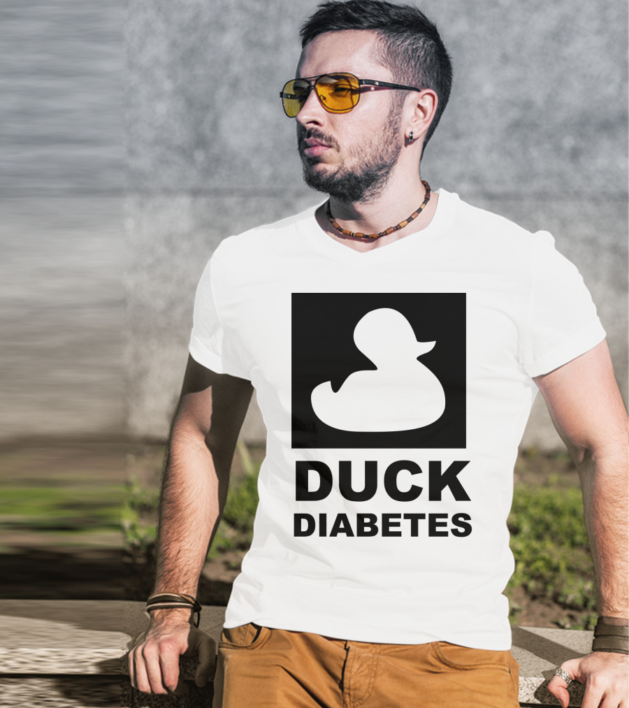 Duck Diabetes Rubber Duck Logo White T-Shirt