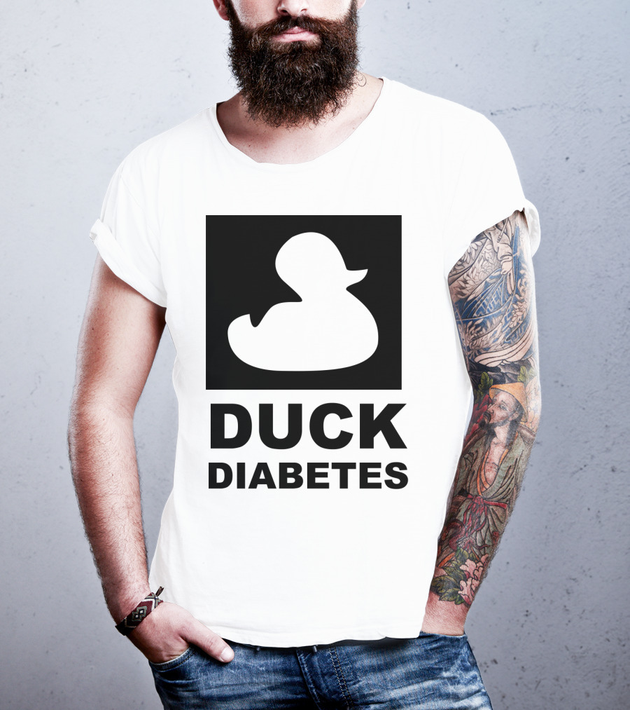 Duck Diabetes Rubber Duck Logo White T-Shirt