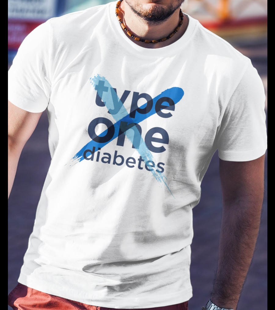 Type One Diabetes Blue Brushstroke T-Shirt