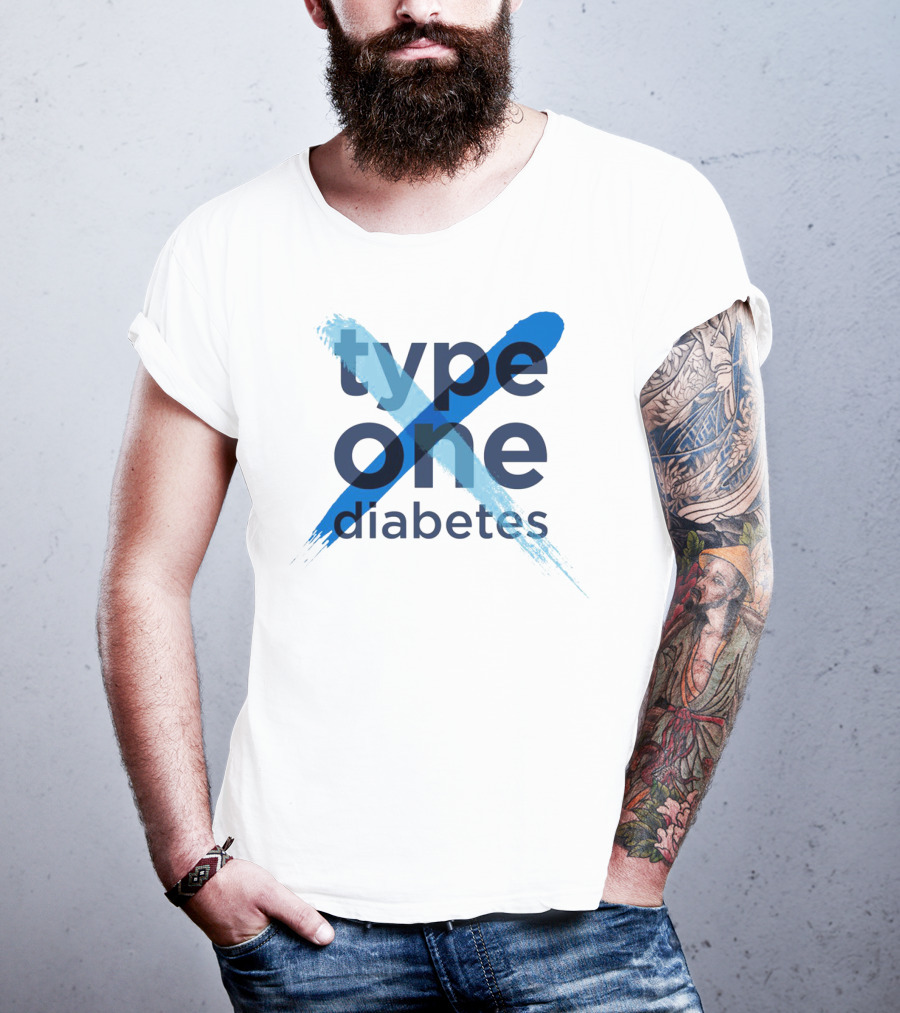 Type One Diabetes Blue Brushstroke T-Shirt