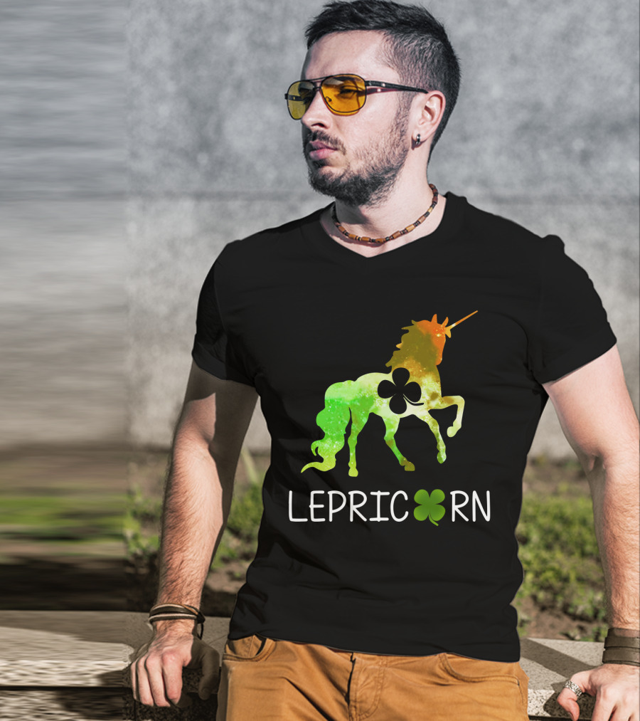 Lepricorn Shamrock Unicorn Leprechaun St. Patrick's Day T-Shirt
