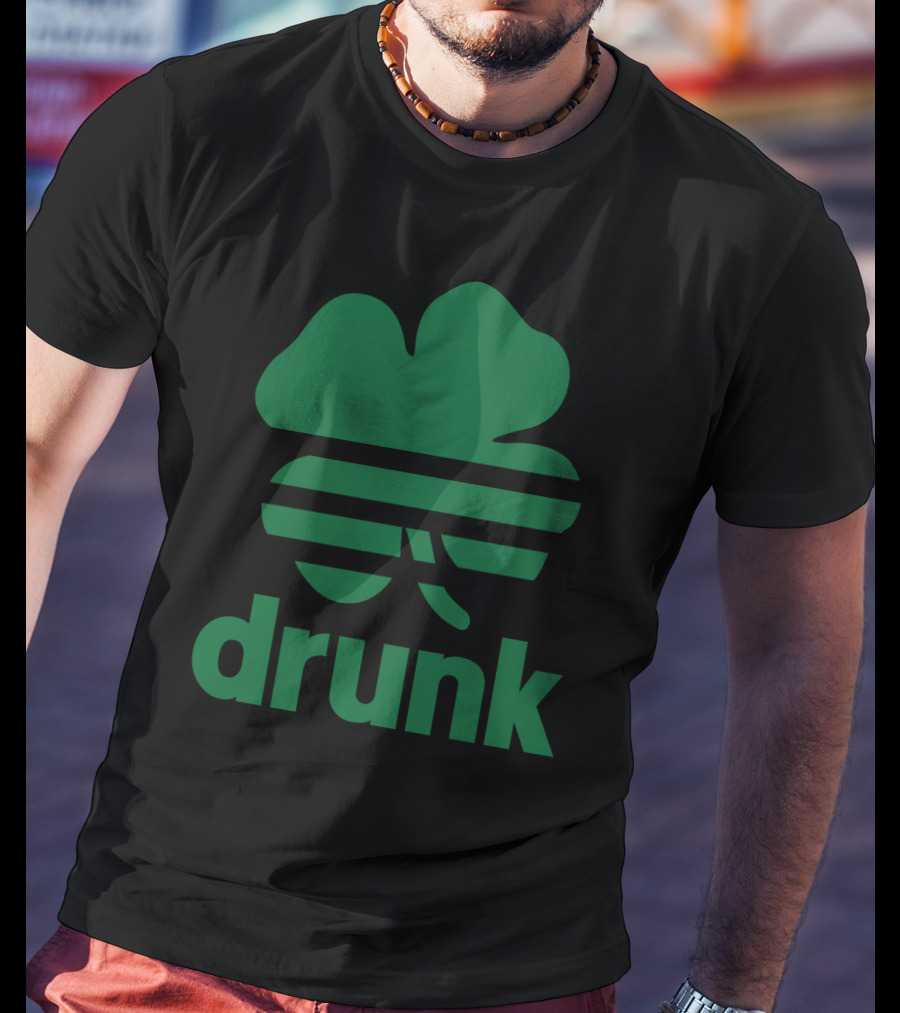 St Patricks Day Drunk Clover Stripe T-Shirt