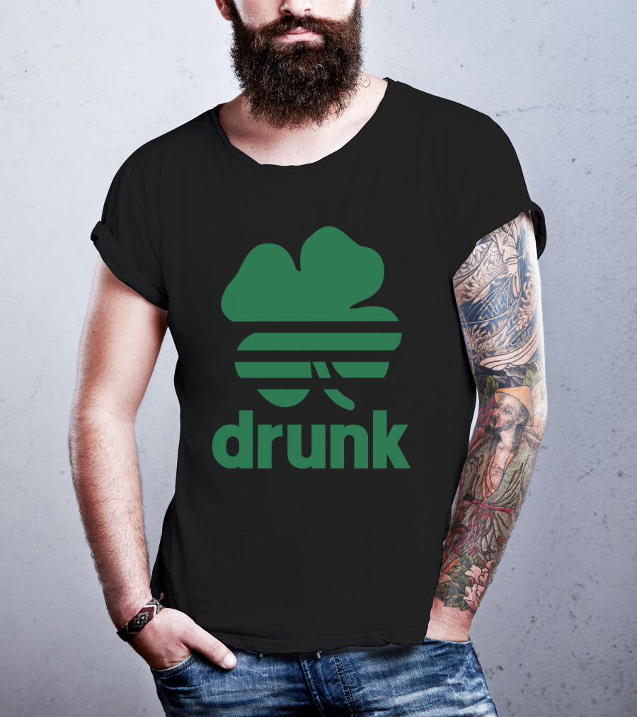 St Patricks Day Drunk Clover Stripe T-Shirt