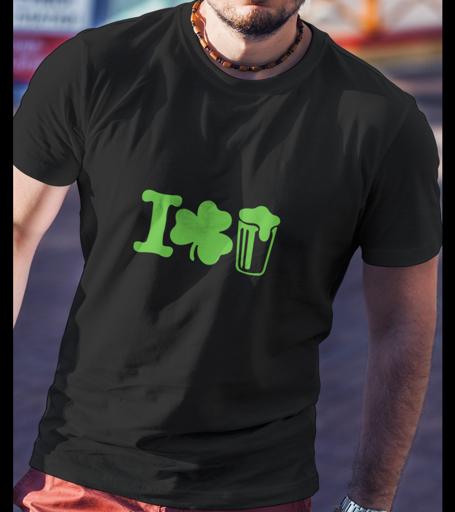 St. Patrick's Day Shamrock Heart Beer T-Shirt