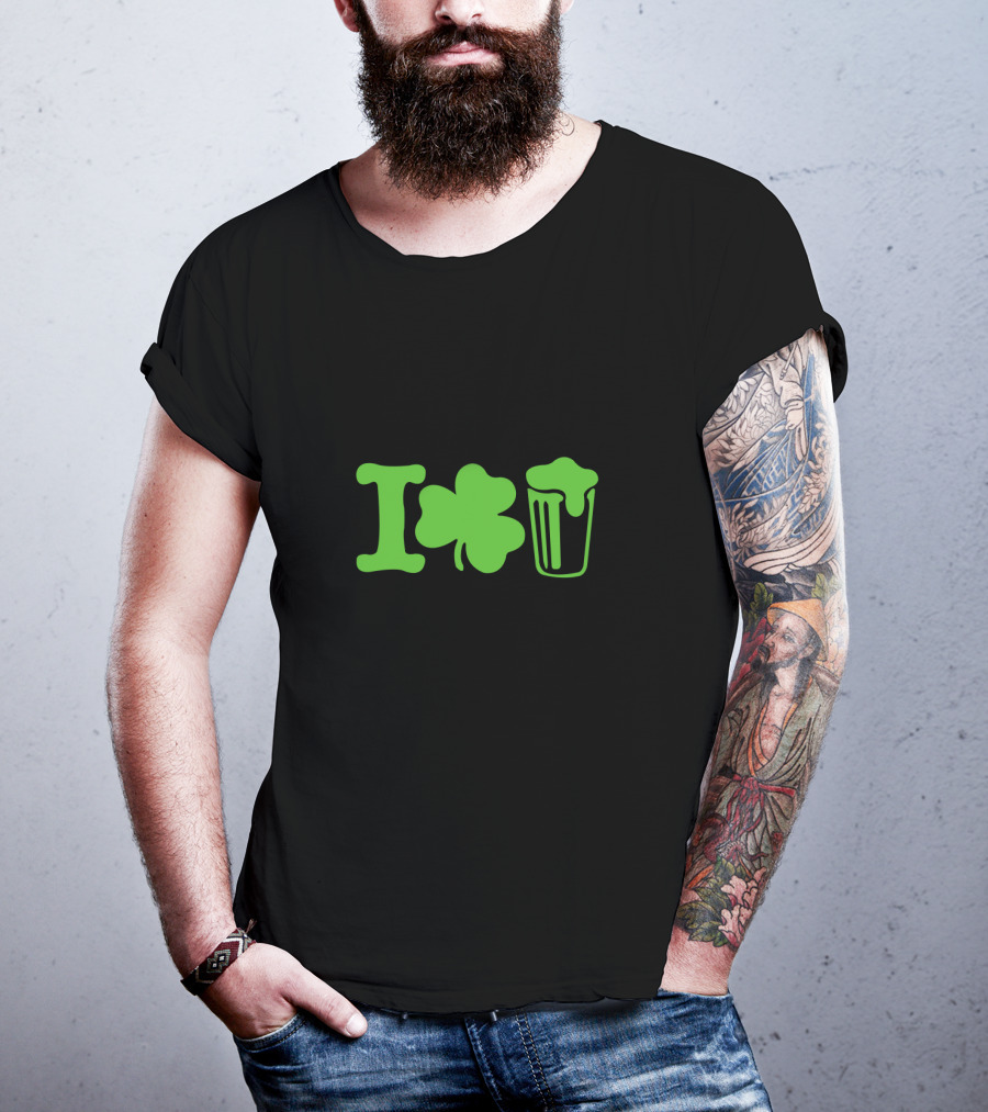 St. Patrick's Day Shamrock Heart Beer T-Shirt
