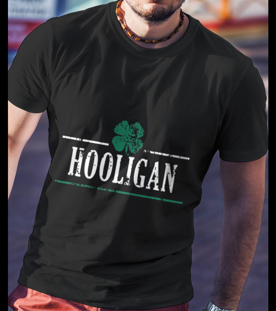 Diva Duds Hooligan St Patrick's Day Shamrock Classic Irish T-Shirt