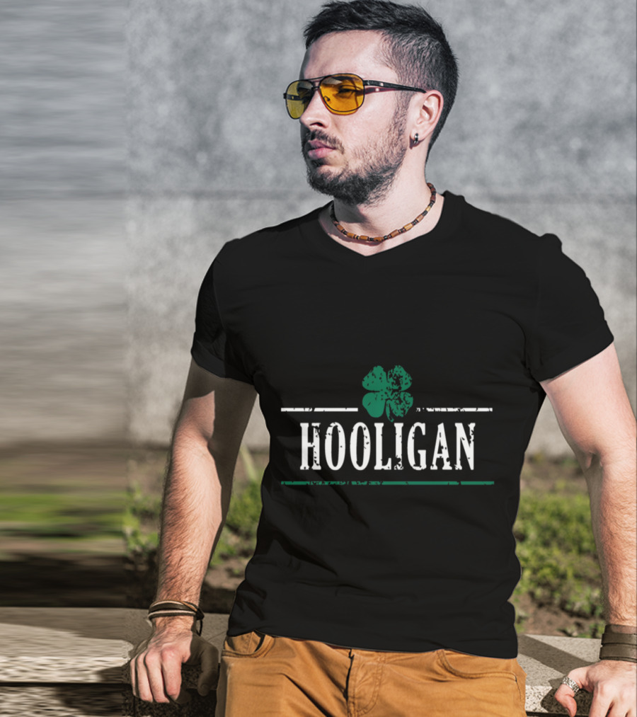 Diva Duds Hooligan St Patrick's Day Shamrock Classic Irish T-Shirt