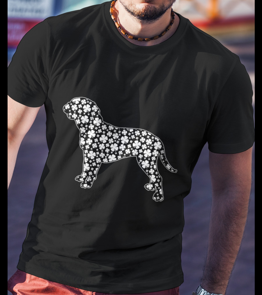 Dogue De Bordeaux Clover Pattern Irish Patrick Day T-Shirt